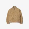 Burberry Quilted Bomber Jacket In Sand