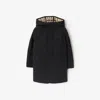 Burberry Quilted Hooded Coat In Black