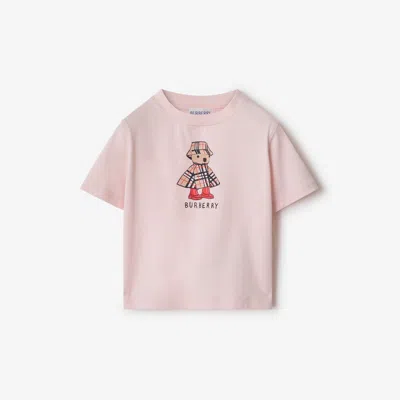 Burberry Kids'  Rainy Day Bear Cotton T-shirt In Pink