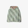 Burberry Childrens Reversible Check Cotton Blend Jacket In Breeze
