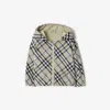 Burberry Childrens Reversible Check Cotton Blend Jacket In Lichen