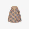 Burberry Reversible Check Cotton Blend Jacket In Sand