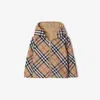 Burberry Baby's & Little Kid's Check Reversible Zip Hooded Jacket In Sand