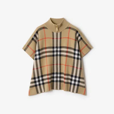 BURBERRY BURBERRY CHILDRENS REVERSIBLE CHECK WOOL CAPE