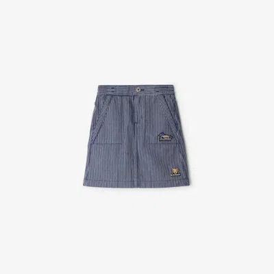 Burberry Kids'  Childrens Striped Denim Skirt In Blue