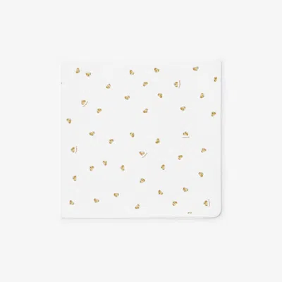 Burberry Childrens Thomas Bear Stretch Cotton Baby Blanket In White
