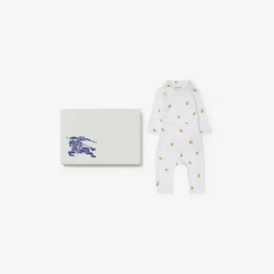 Burberry Childrens Thomas Bear Stretch Cotton Two-piece Baby Gift Set