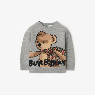 Burberry Kids'  Childrens Thomas Bear Wool Sweater In Gray