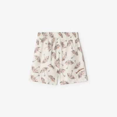 Burberry Kids'  Childrens Umbrella Cotton Shorts In Multi