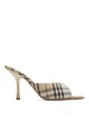 Burberry 90mm Lf Mews Check Textile Mules In Nude & Neutrals