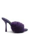Burberry Fabric Minnie Sandals With Faux Fur Detail In Black