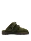 Burberry Leather Mules In Green