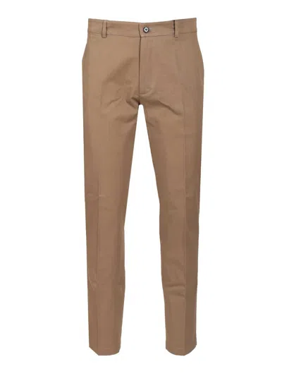 Burberry Chinos In Cotton Twill Trousers Beige In Brown