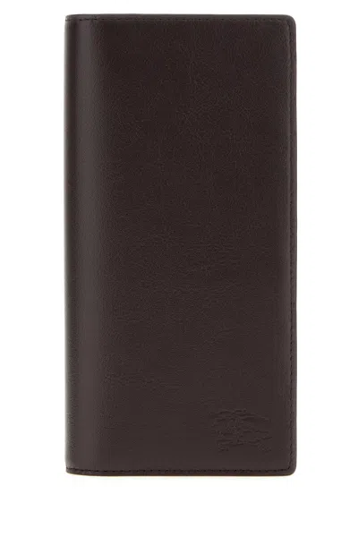 Burberry Chocolate Leather Wallet In Brown