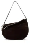Burberry Chocolate Suede Medium Knight Shoulder Bag