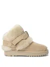 Burberry Shearling-trimmed Suede Ankle Boots In Beige