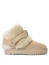 Burberry Suede Shearling Snow Boots With Buckle Detail In Gray
