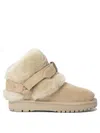 Burberry Suede Shearling Snow Boots With Buckle Detail In Gray