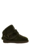 Burberry Shearling-trimmed Suede Ankle Boots In Green