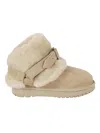Burberry Shearling-trimmed Suede Ankle Boots In Hunter