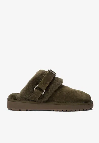 BURBERRY CHUBBY LOW SUEDE SLIPPERS