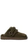 Burberry Elegant Mini Suede Slippers With Soft Fur Lining In Loch