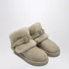 Burberry Chubby Snow Boots In Suede And Beige Shearling