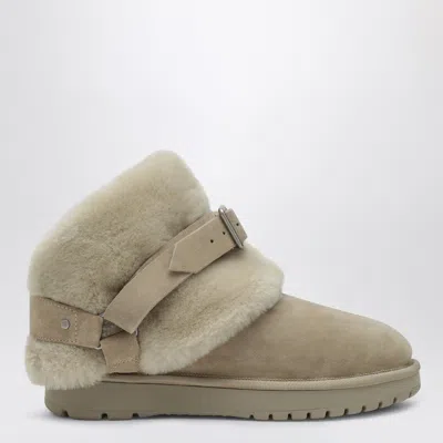 BURBERRY BURBERRY CHUBBY SNOW BOOTS IN SUEDE AND BEIGE SHEARLING