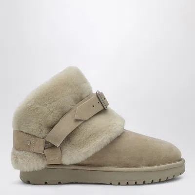 BURBERRY BURBERRY CHUBBY SNOW BOOTS IN SUEDE AND BEIGE SHEARLING WOMEN