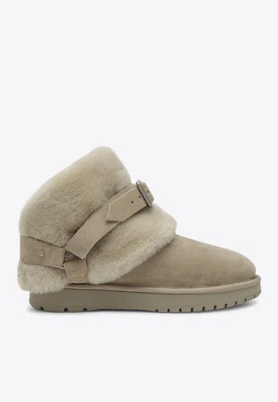BURBERRY CHUBBY SUEDE SHEARLING BOOTS