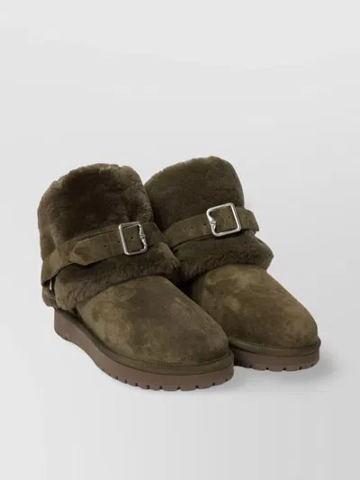 BURBERRY CHUNKY ANKLE BOOTS BUCKLE STRAP