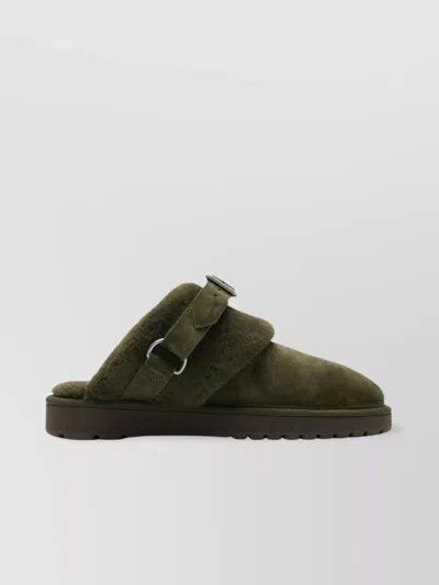 BURBERRY CHUNKY LOW MULES BUCKLE DETAIL