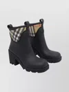 Burberry Marsh Stamp Checked Nylon-trimmed Rubber Ankle Boots In Multi