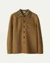 Burberry Cie Check Collar Shirt Jacket In Nest