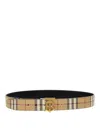 Burberry Check And Leather Reversible Tb Belt In Multicolour