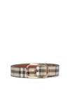 Burberry Ered Fabric Belt With Coating In Beige