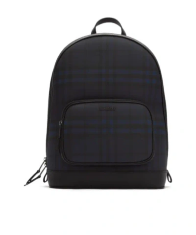 Burberry City Check Backpack In Black