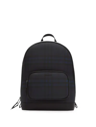 Burberry City Check Backpack In Blue