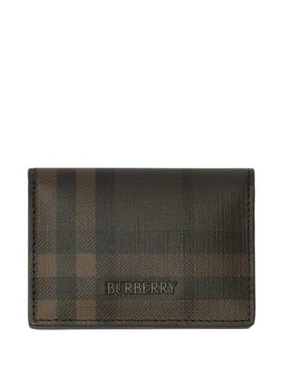 Burberry City Check Bifold Card Case In Black