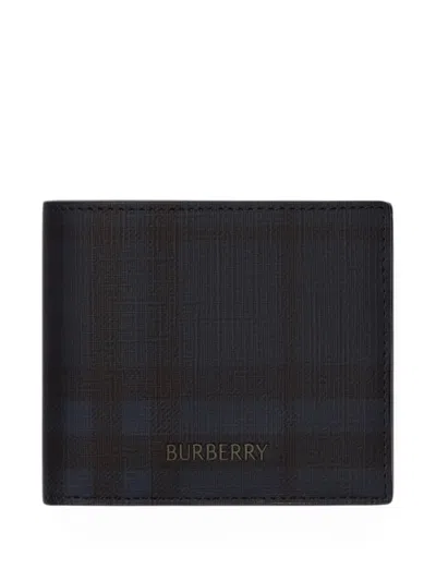 Burberry City Check Bifold Coin Wallet In Black