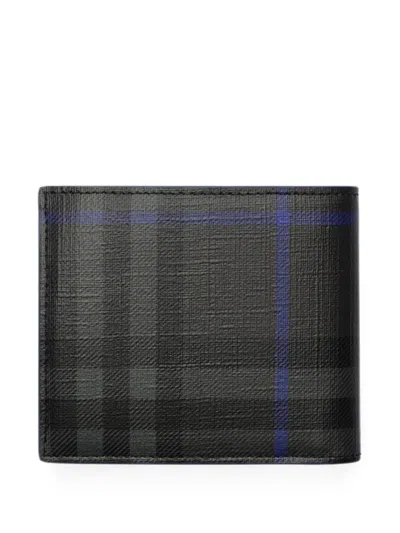 Burberry City Check Bifold Coin Wallet In Blue