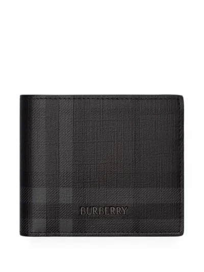 Burberry City Check Bifold Wallet In Black