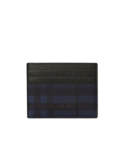 Burberry City Check Card Case In Blue