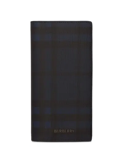 Burberry City Check Continental Wallet In Blue