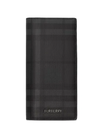 Burberry City Check Continental Wallet In Gray
