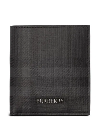 Burberry City Check Folding Card Case In Grey
