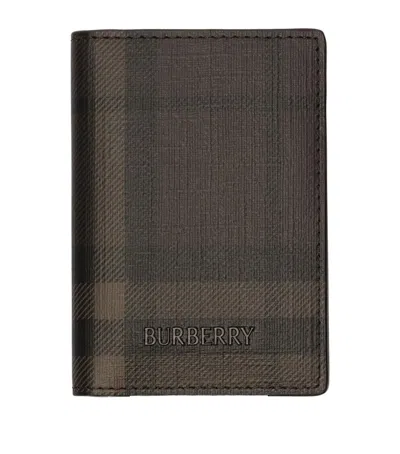 Burberry City Check Folding Card Holder In Brown