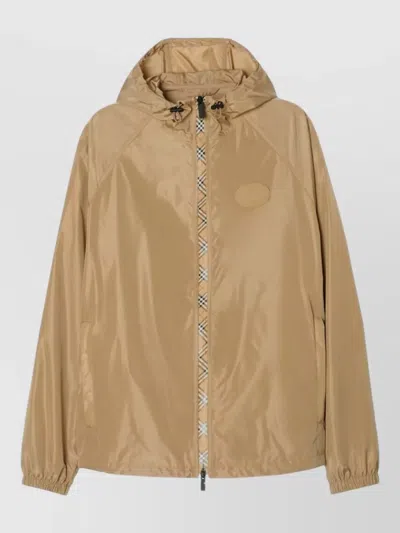 Burberry Clapton Hooded Nylon Relaxed Fit Jacket In Brown