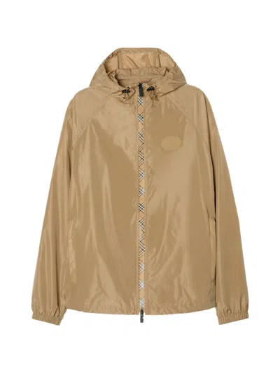 Burberry Clapton Hooded Nylon Relaxed Fit Jacket In Brown
