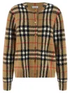 Burberry Check-pattern Cashmere Cardigan In Brown